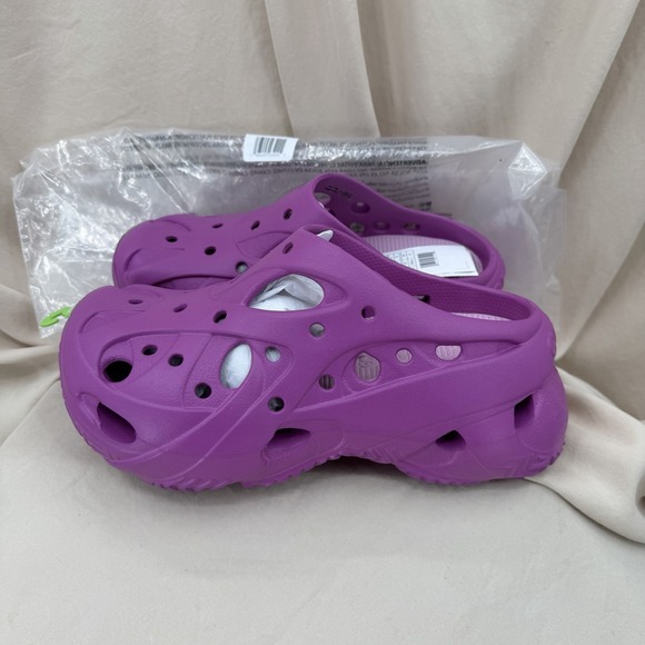 Crocs‎ Caged Clogs Womens 9 Grapeberry Purple Platform Heel Literide Footbed - Picture 3 of 4